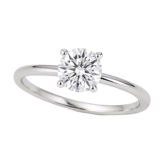3/4 Carat Round Lab Grown IGI G/VS1 Diamond Solitaire Ring in Sterling Silver