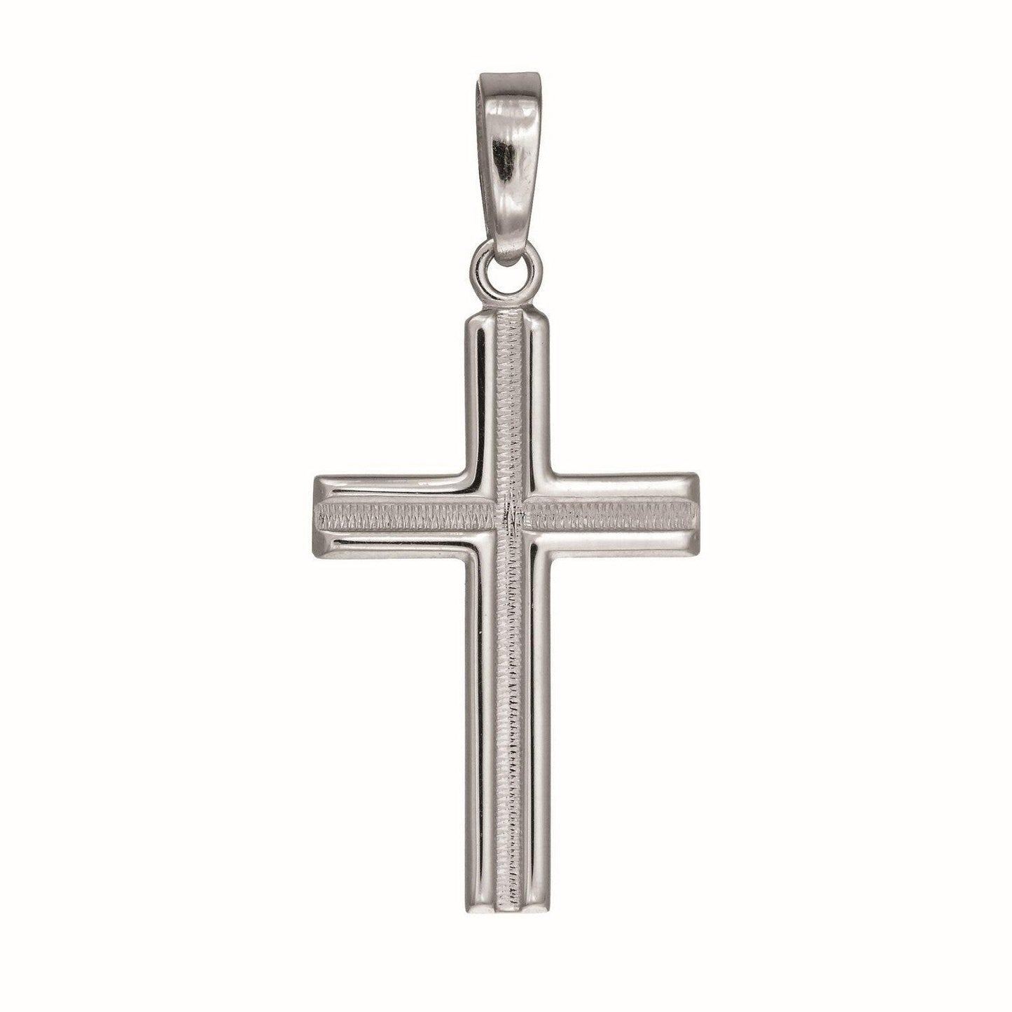 Sterling Silver Rhodium Plated Cross Pendant
