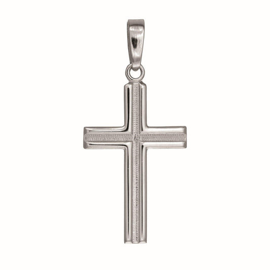 Sterling Silver Rhodium Plated Cross Pendant