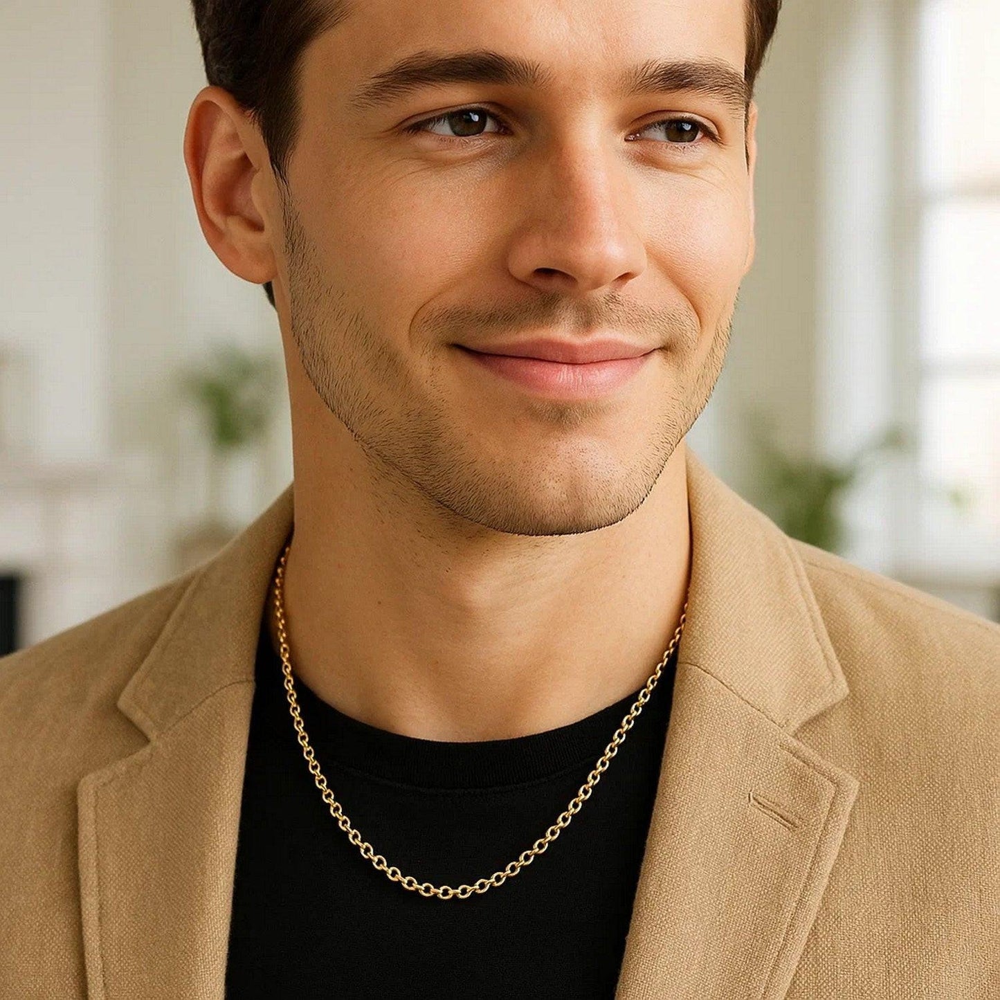 Sterling Silver Gold Plated Rolo Chain (4.70 mm)