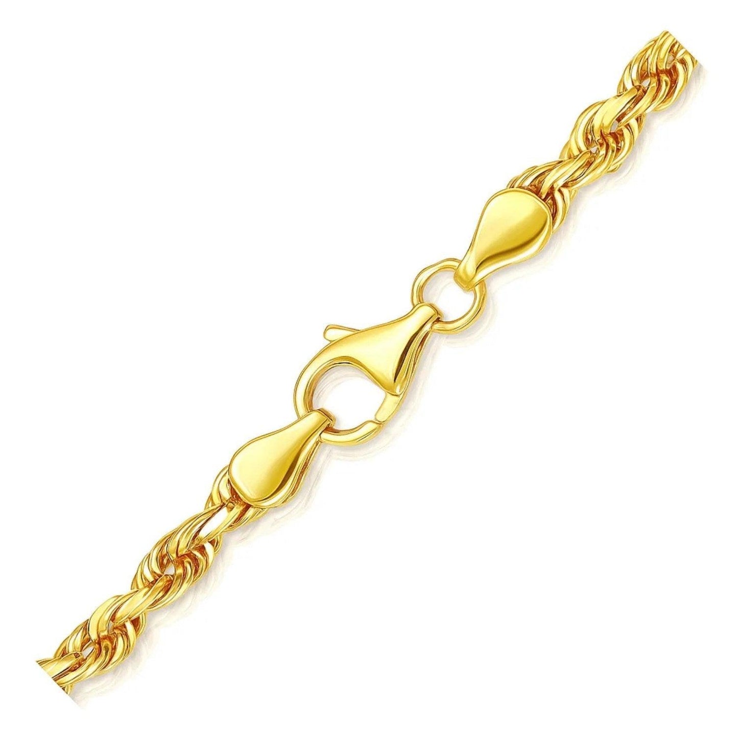 10k Yellow Gold Solid Diamond Cut Rope Bracelet (5.00 mm)
