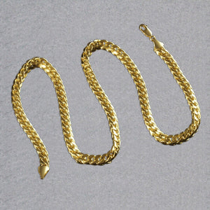 14k Yellow Gold Miami Cuban Semi Solid Chain (7.00 mm)