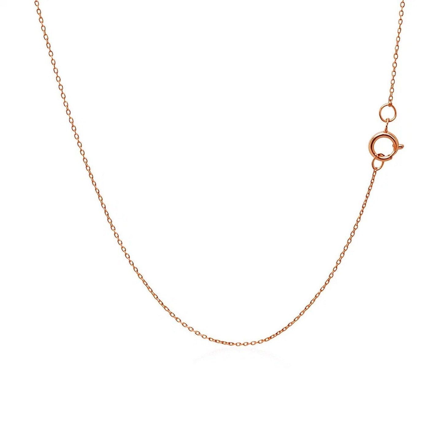 14k Rose Gold Diamond Cut Cable Link Chain (0.68 mm)