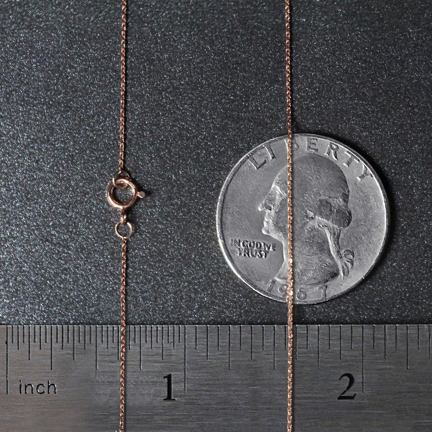 14k Rose Gold Diamond Cut Cable Link Chain (0.68 mm)