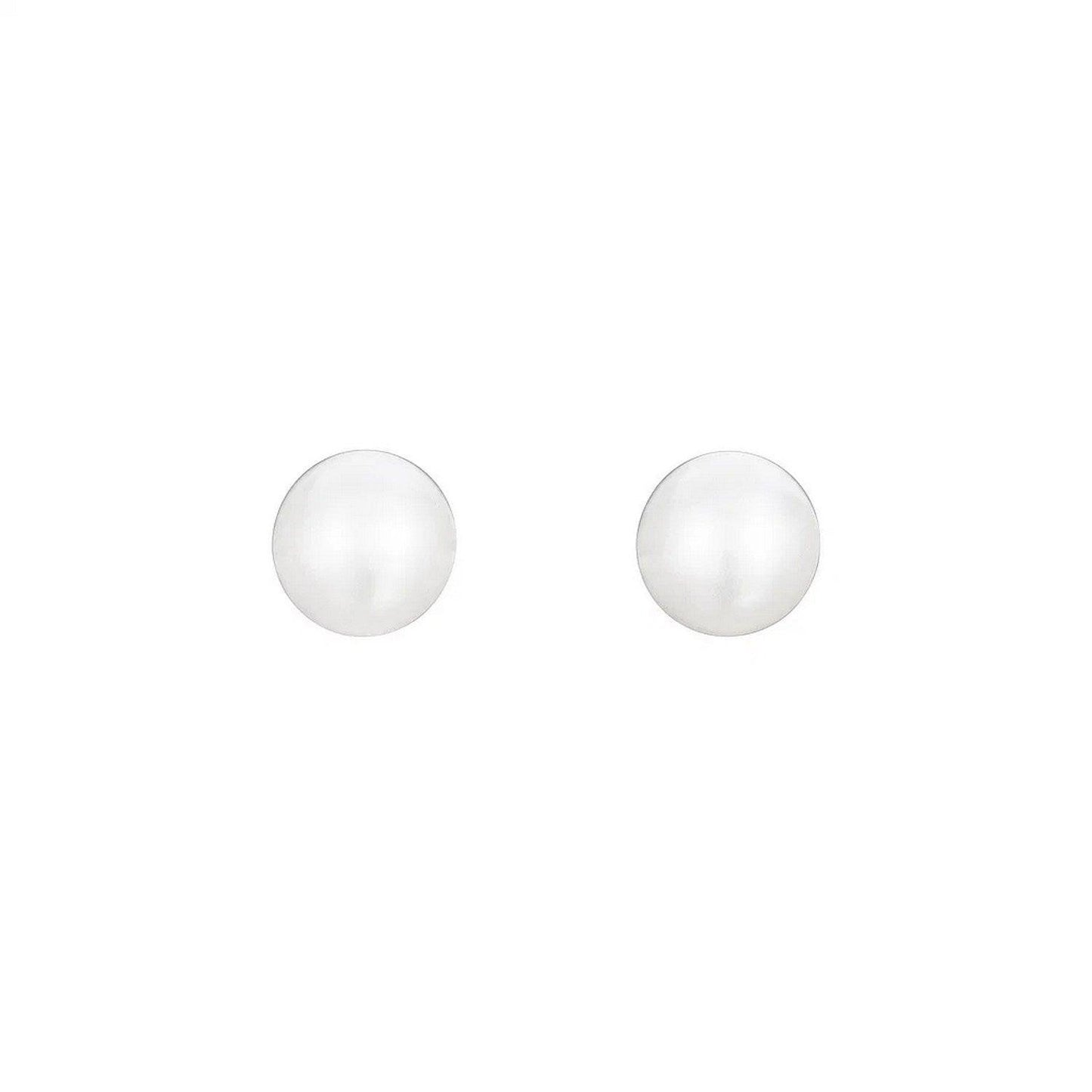 White Freshwater Cultured Pearl Stud Earrings in 14K White Gold (7.00 mm)
