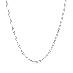 14K White Gold Fine Paperclip Chain (1.50 mm)