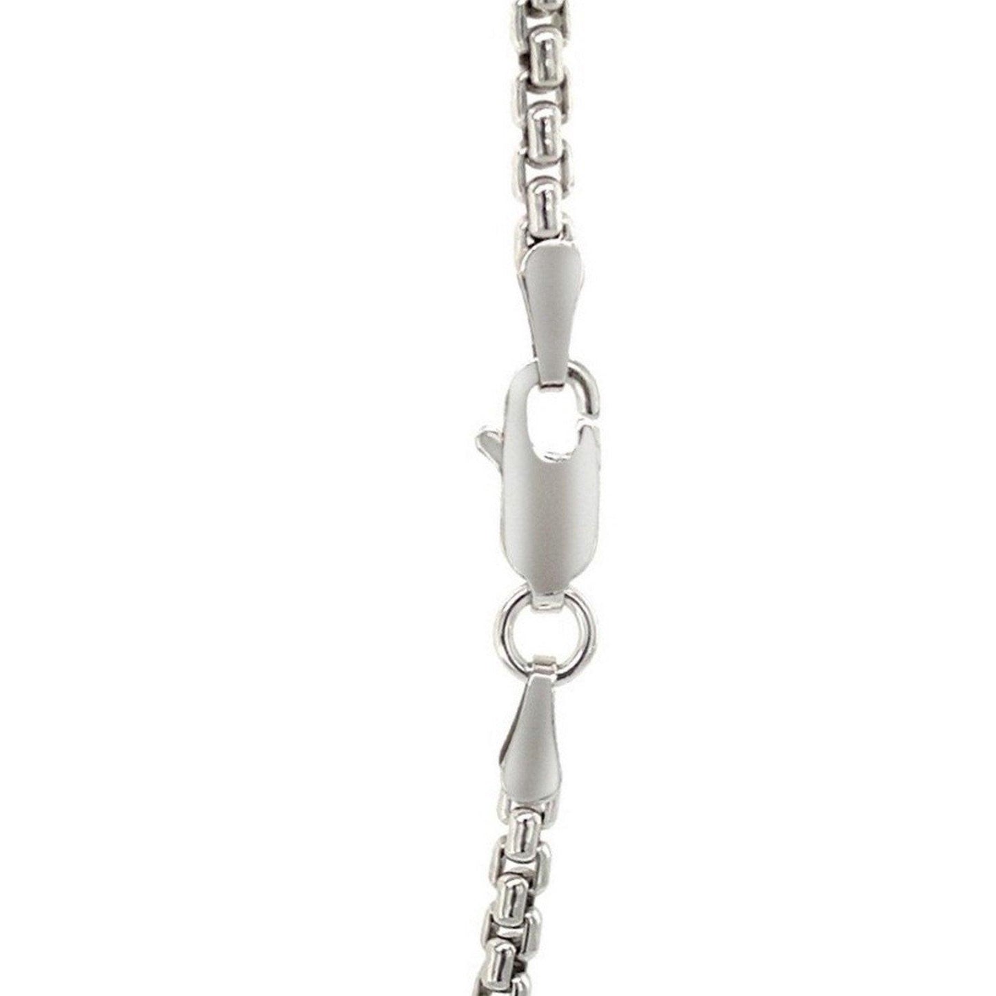 Sterling Silver Rhodium Plated Round Box Chain (2.20 mm)