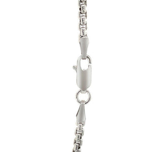 Sterling Silver Rhodium Plated Round Box Chain (2.20 mm)
