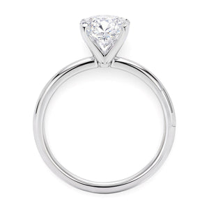 2 Carat Oval Lab Grown IGI G/VS1 Diamond Solitaire Ring in 14K White Gold