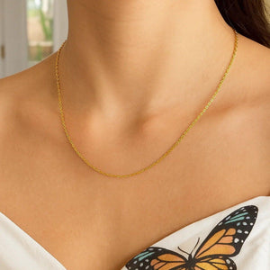 14k Yellow Gold Oval Cable Link Chain (0.85 mm)