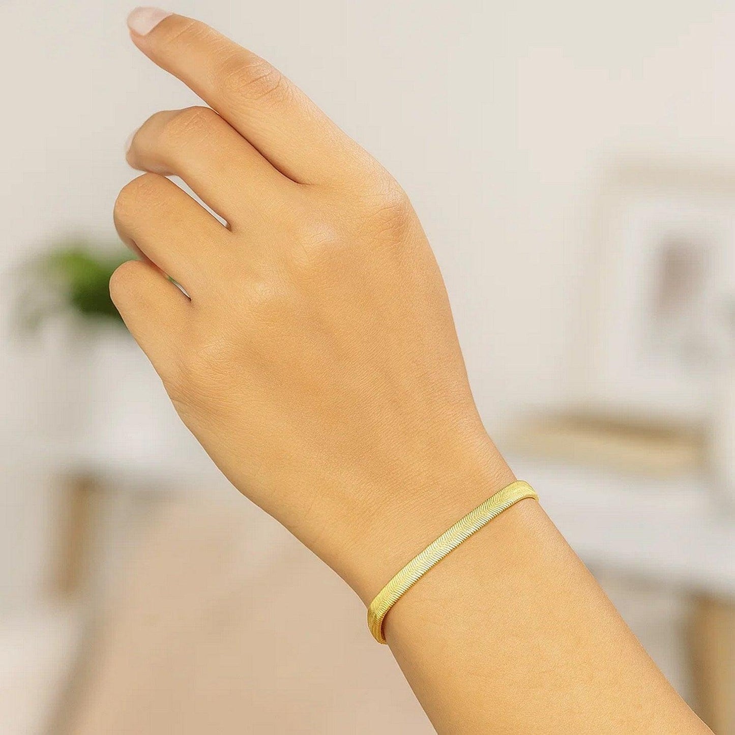 Imperial Herringbone Bracelet in 10k Yellow Gold  (5.00 mm)