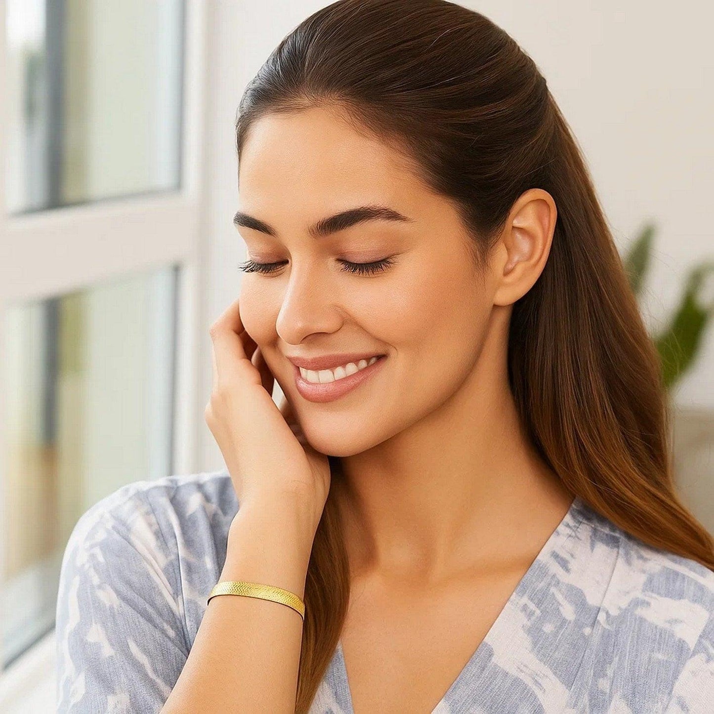 Imperial Herringbone Bracelet in 10k Yellow Gold  (5.00 mm)