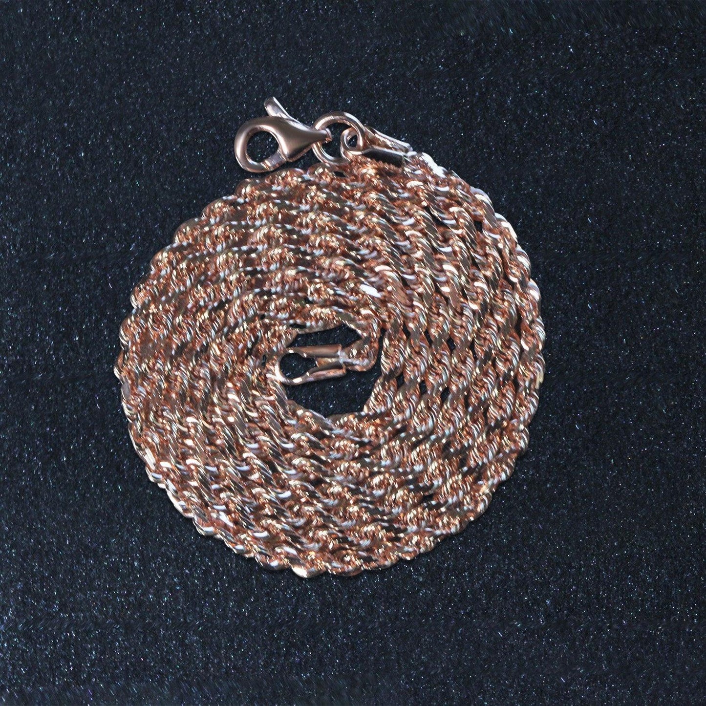 14k Rose Gold Solid Diamond Cut Rope Chain (2.30 mm)
