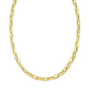14K Yellow Gold Long Mirror Rolo Link Chain Necklace (7.30 mm)