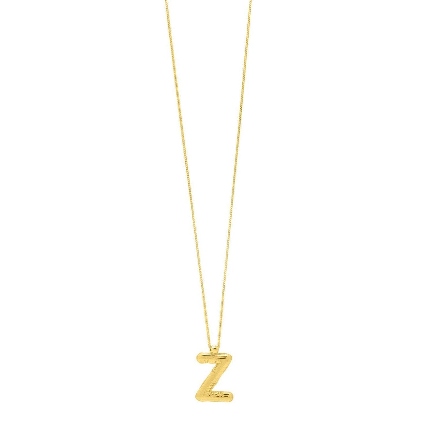 14K Yellow Gold Helium Initial Z Pendant