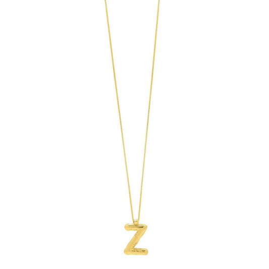 14K Yellow Gold Helium Initial Z Pendant