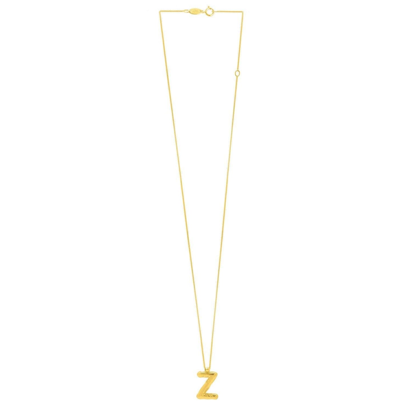 14K Yellow Gold Helium Initial Z Pendant