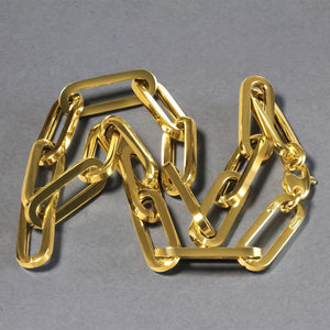 14k Yellow Gold Extra Wide Paperclip Chain Necklace