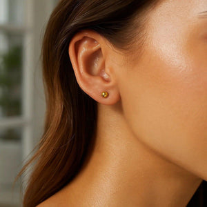 10k Yellow Gold Ball Style Stud Earrings (4mm)