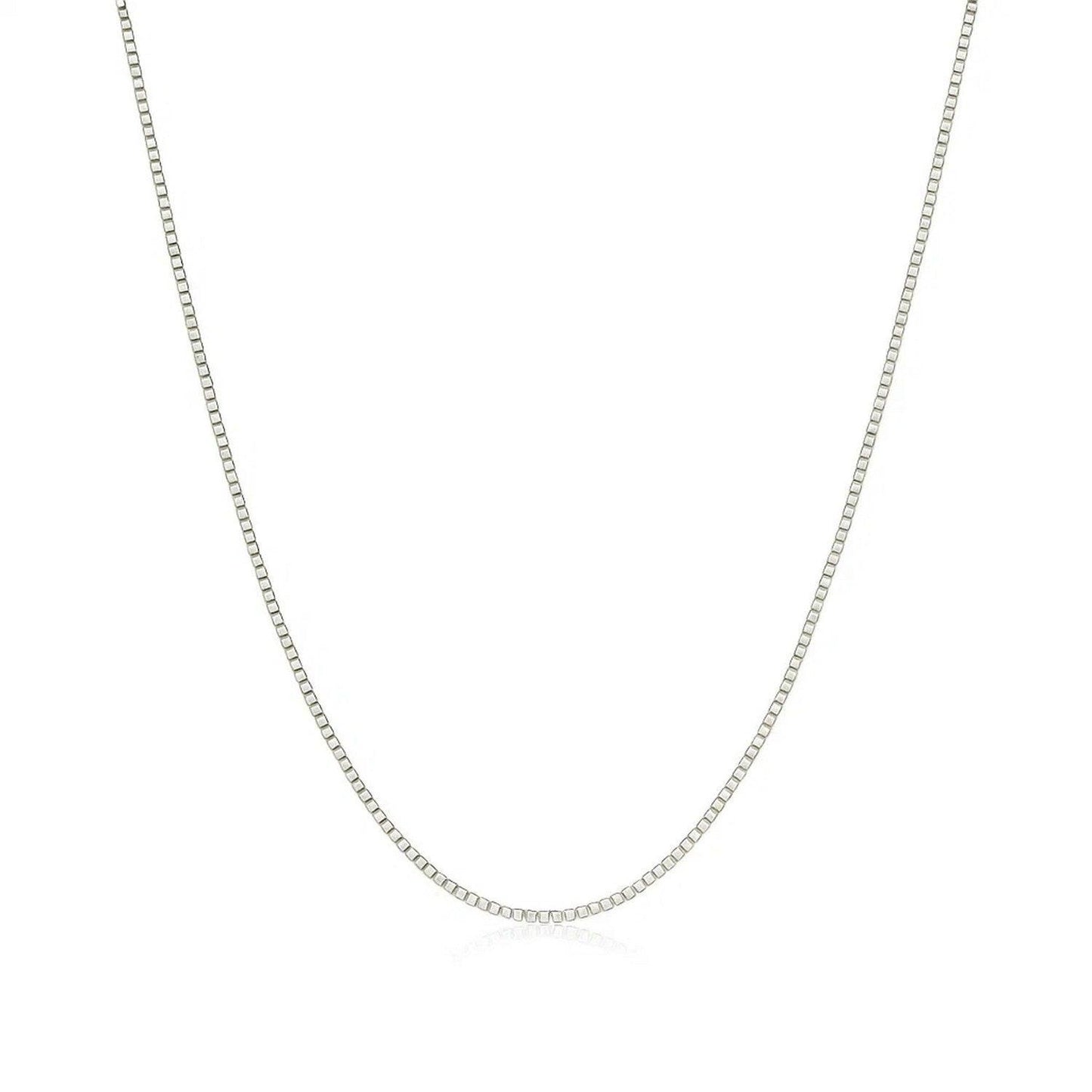 14k White Gold Classic Box Chain (0.45 mm)