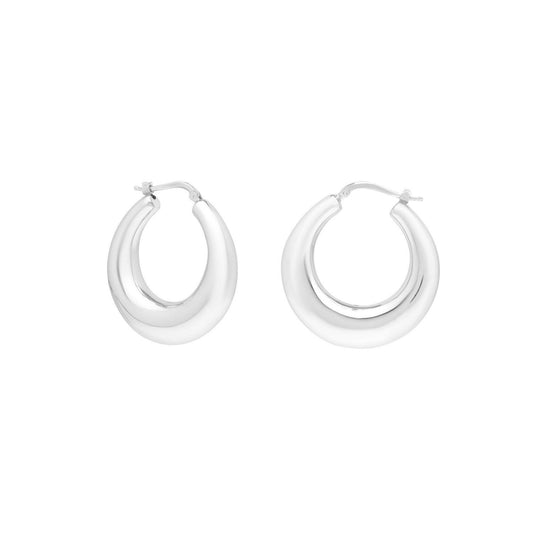 Sterling Silver Medium Graduated Hoop Earrings
