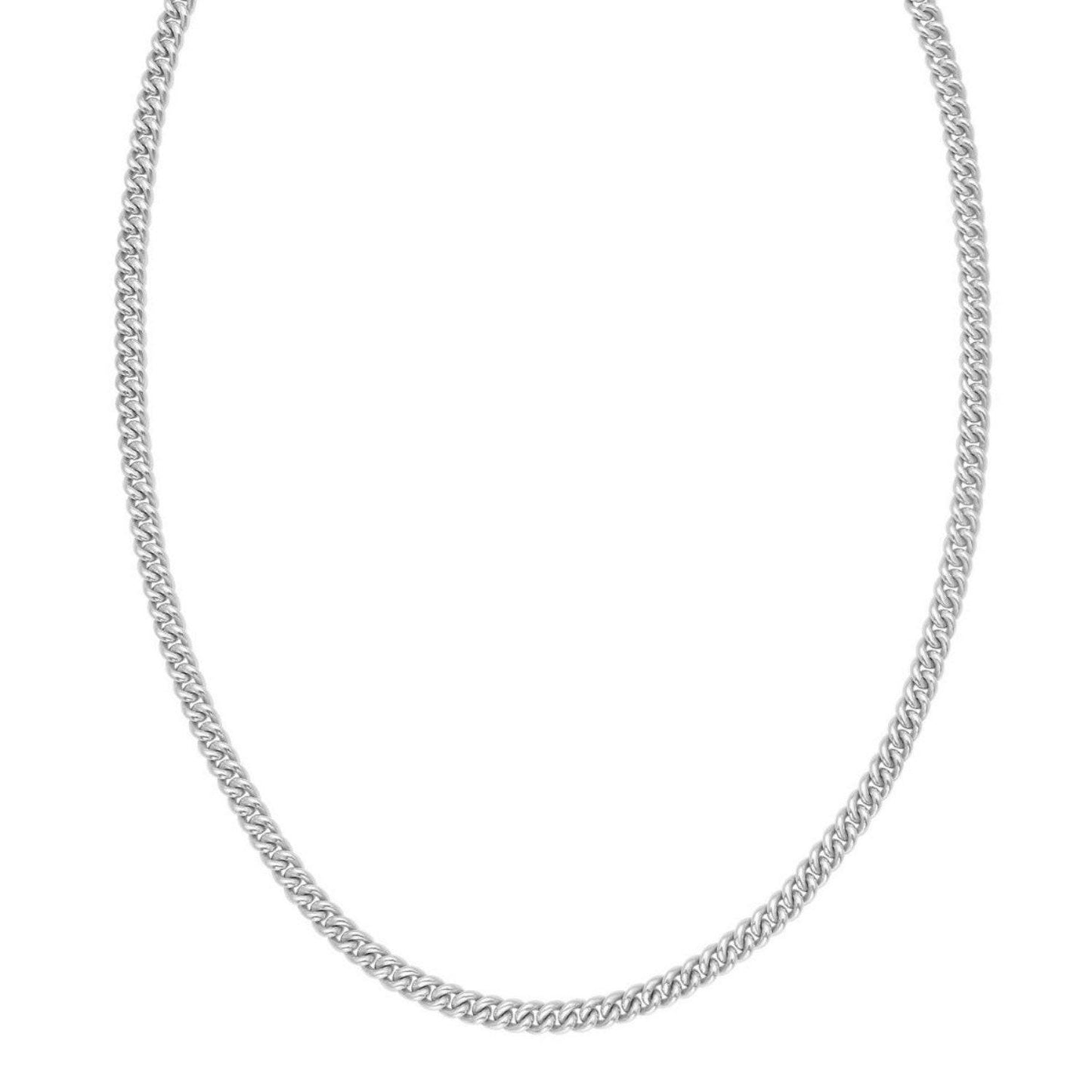 Sterling Silver Rhodium Plated Vintage Puffed Miami Cuban Chain (5.30 mm)