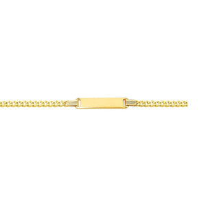 14k Yellow Gold Curb Link Style Childrens ID Bracelet (3.30 mm)