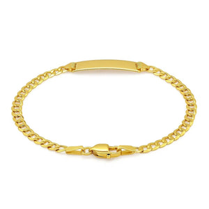 14k Yellow Gold Curb Link Style Childrens ID Bracelet (3.30 mm)