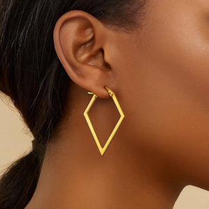 14K Yellow Gold Diamond Motif Hoop Earrings