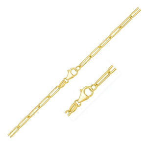 10K Yellow Gold Paperclip Bracelet  (2.50 mm)