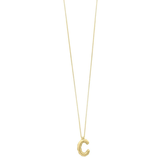 14K Yellow Gold Helium Initial C Pendant