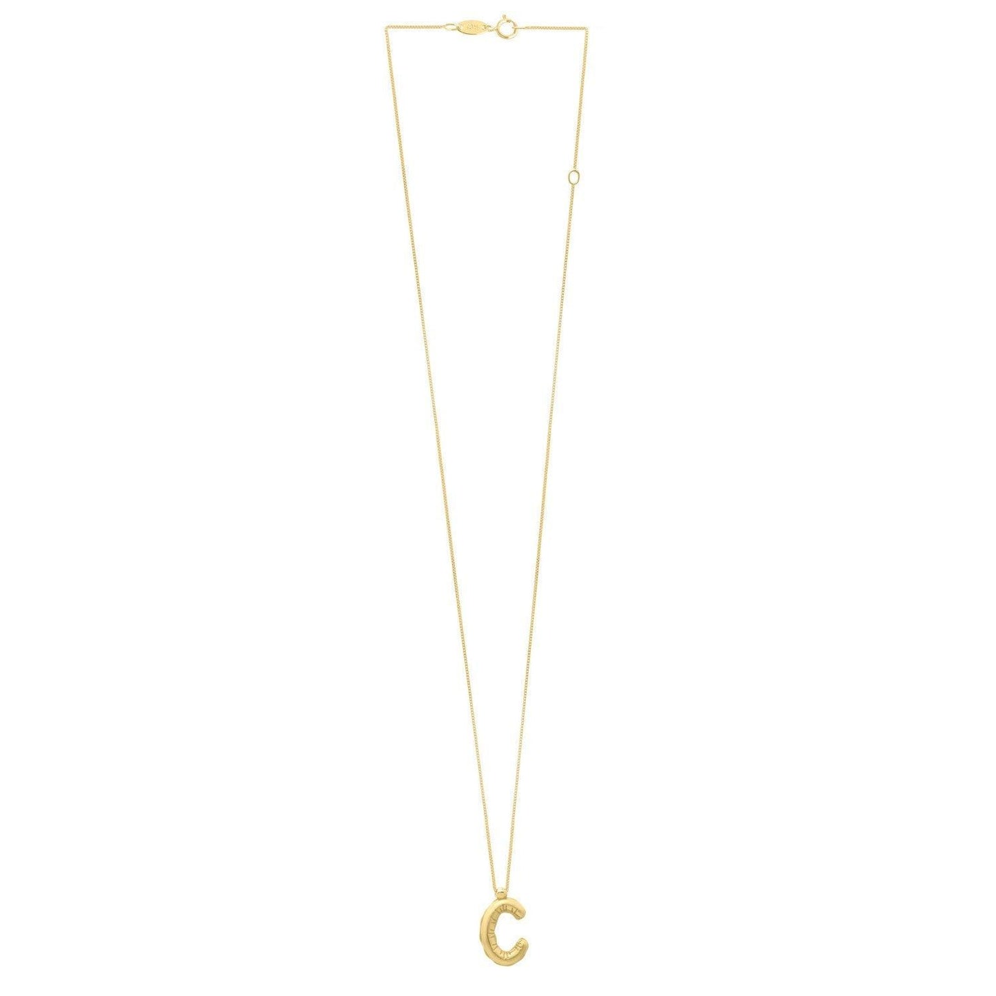14K Yellow Gold Helium Initial C Pendant