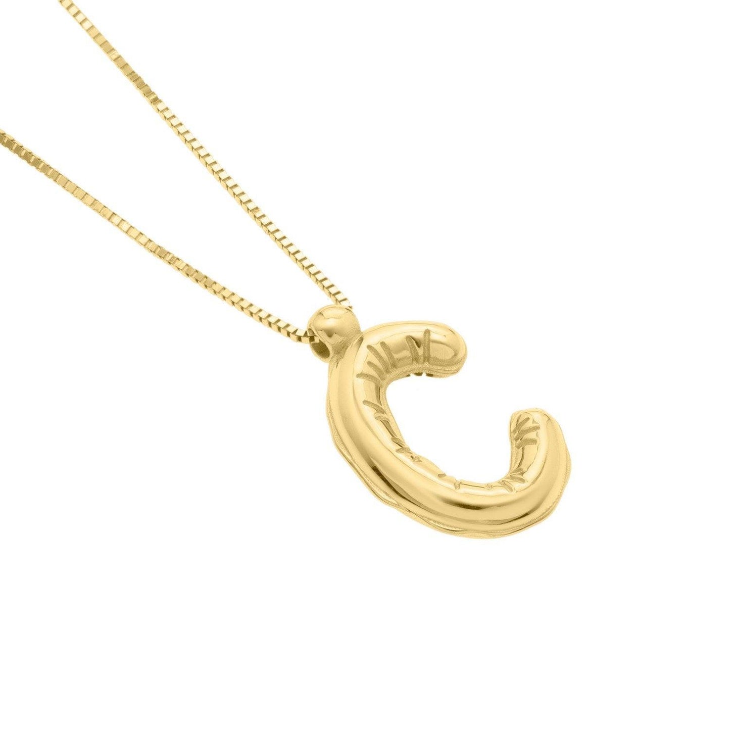 14K Yellow Gold Helium Initial C Pendant