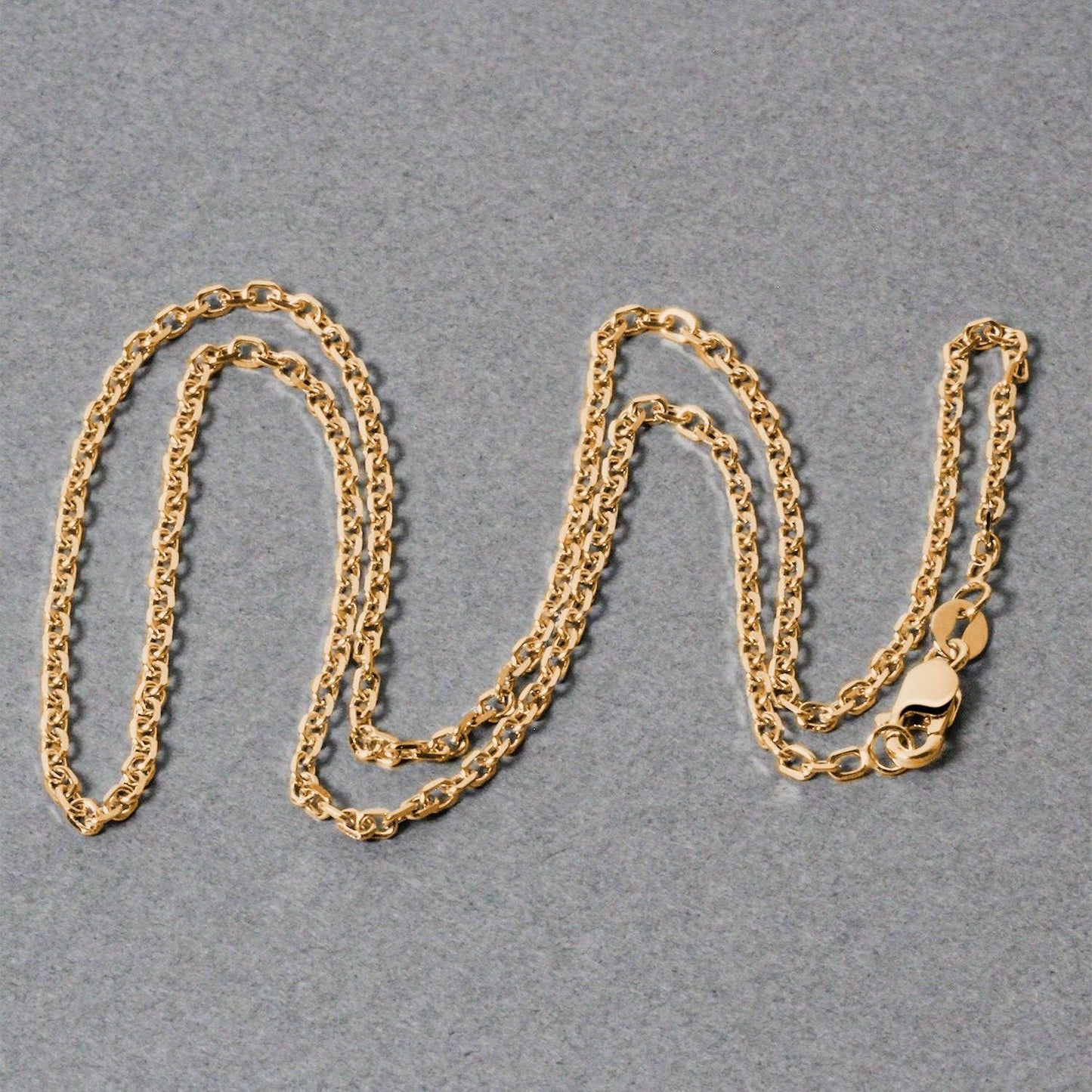 18k Yellow Gold Diamond Cut Cable Link Chain (1.90 mm)