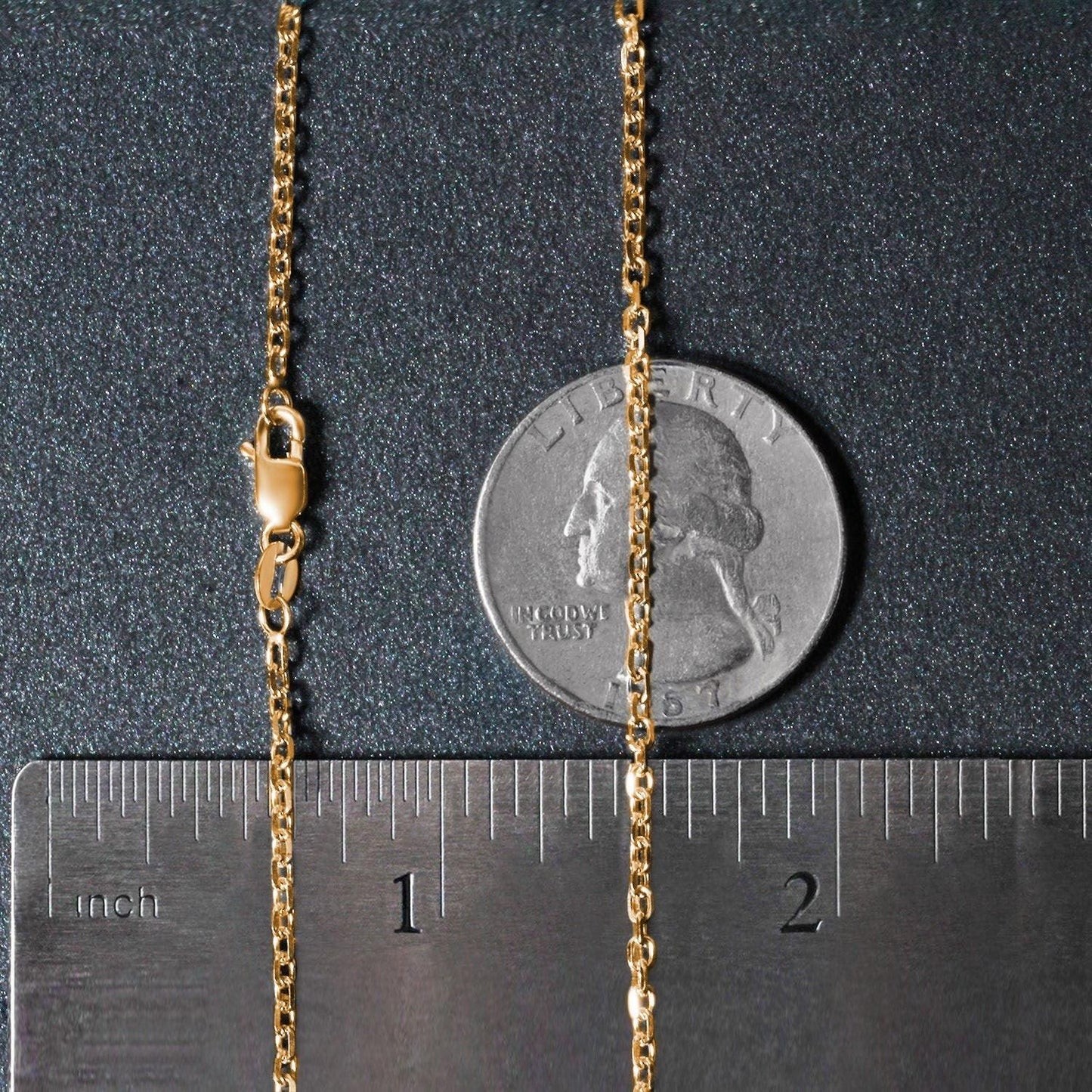 18k Yellow Gold Diamond Cut Cable Link Chain (1.90 mm)