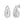 Sterling Silver Puffed Raindrop with Cubic Zirconia Stones Earrings