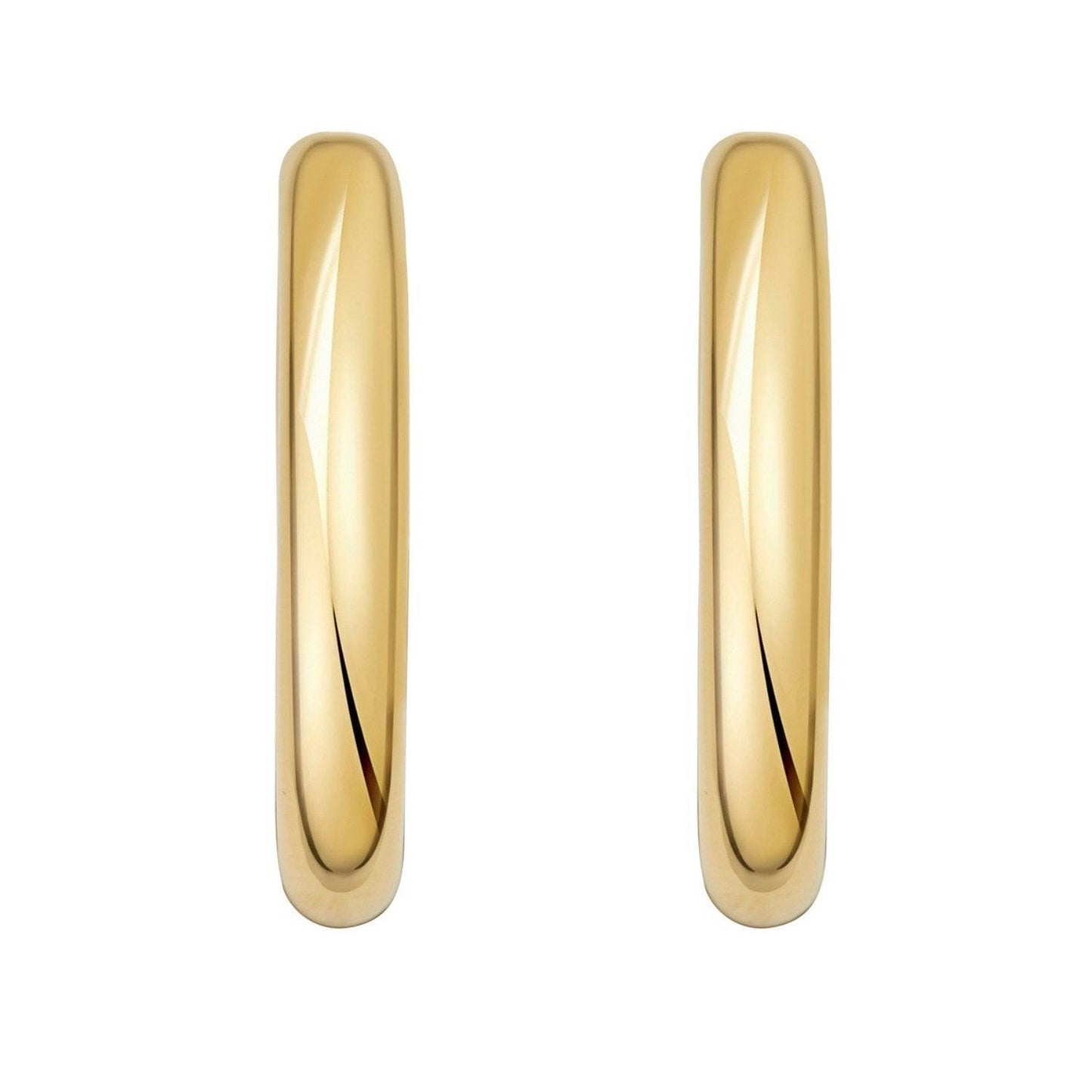 Sterling Silver Yellow Gold Plated Round Hoop Earrings