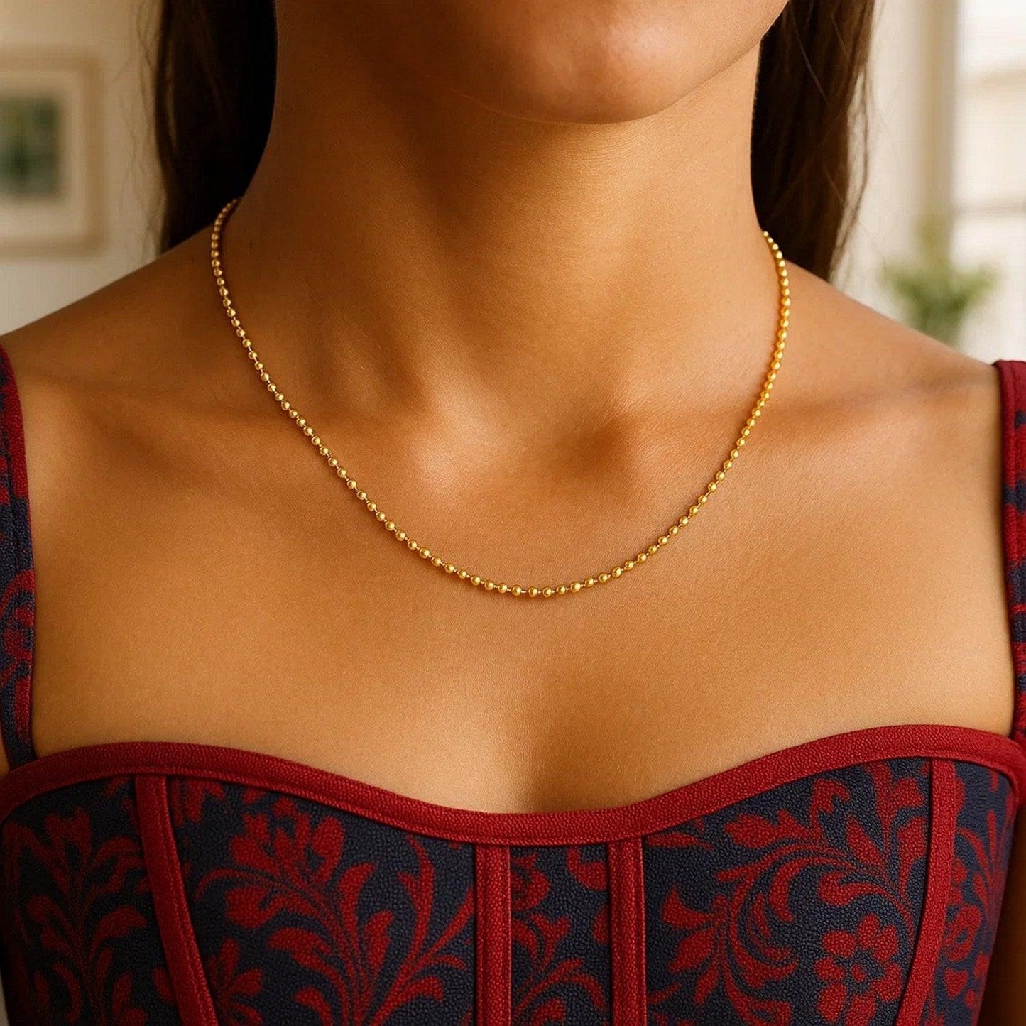 14k Yellow Gold Bead Chain 1.5mm (1.50 mm)