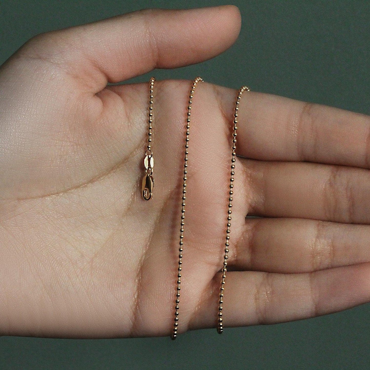 14k Yellow Gold Bead Chain 1.5mm (1.50 mm)