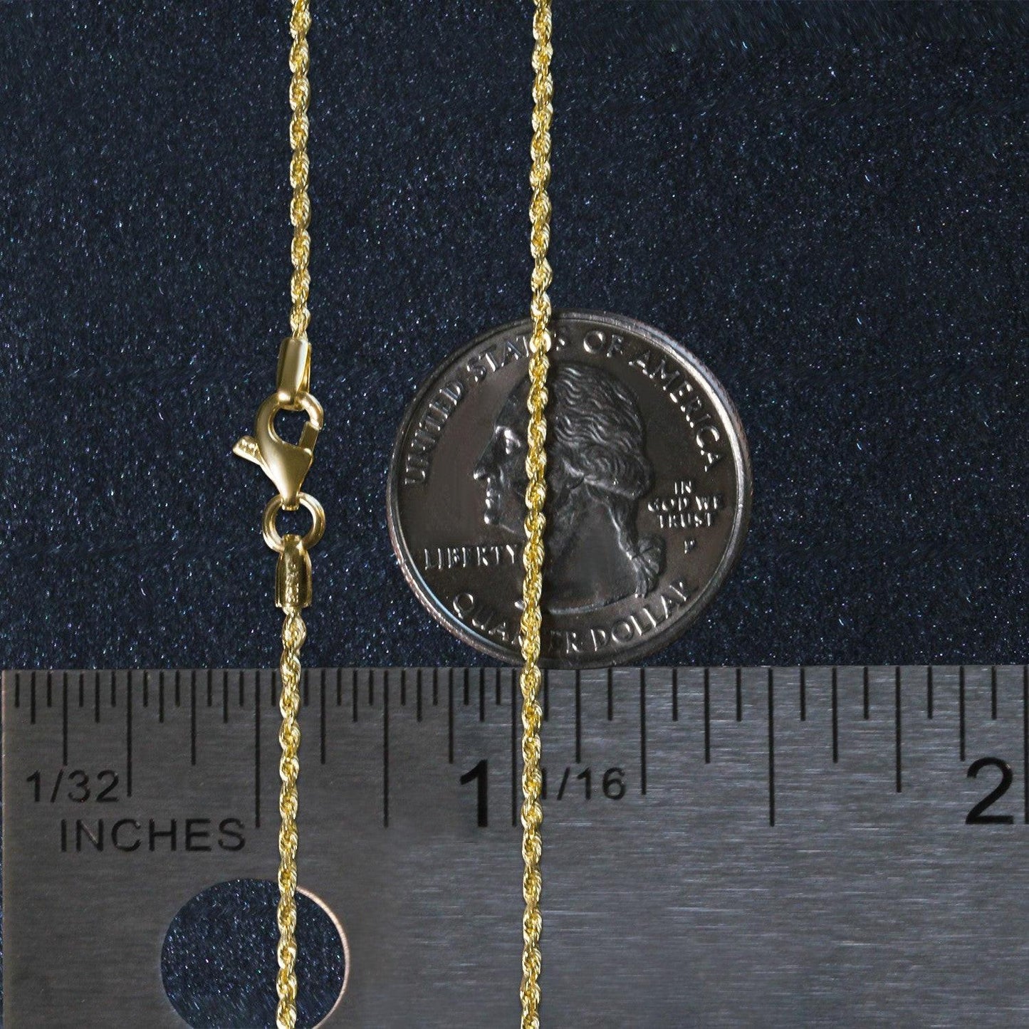 10k Yellow Gold Solid Diamond Cut Rope Chain (1.40 mm)