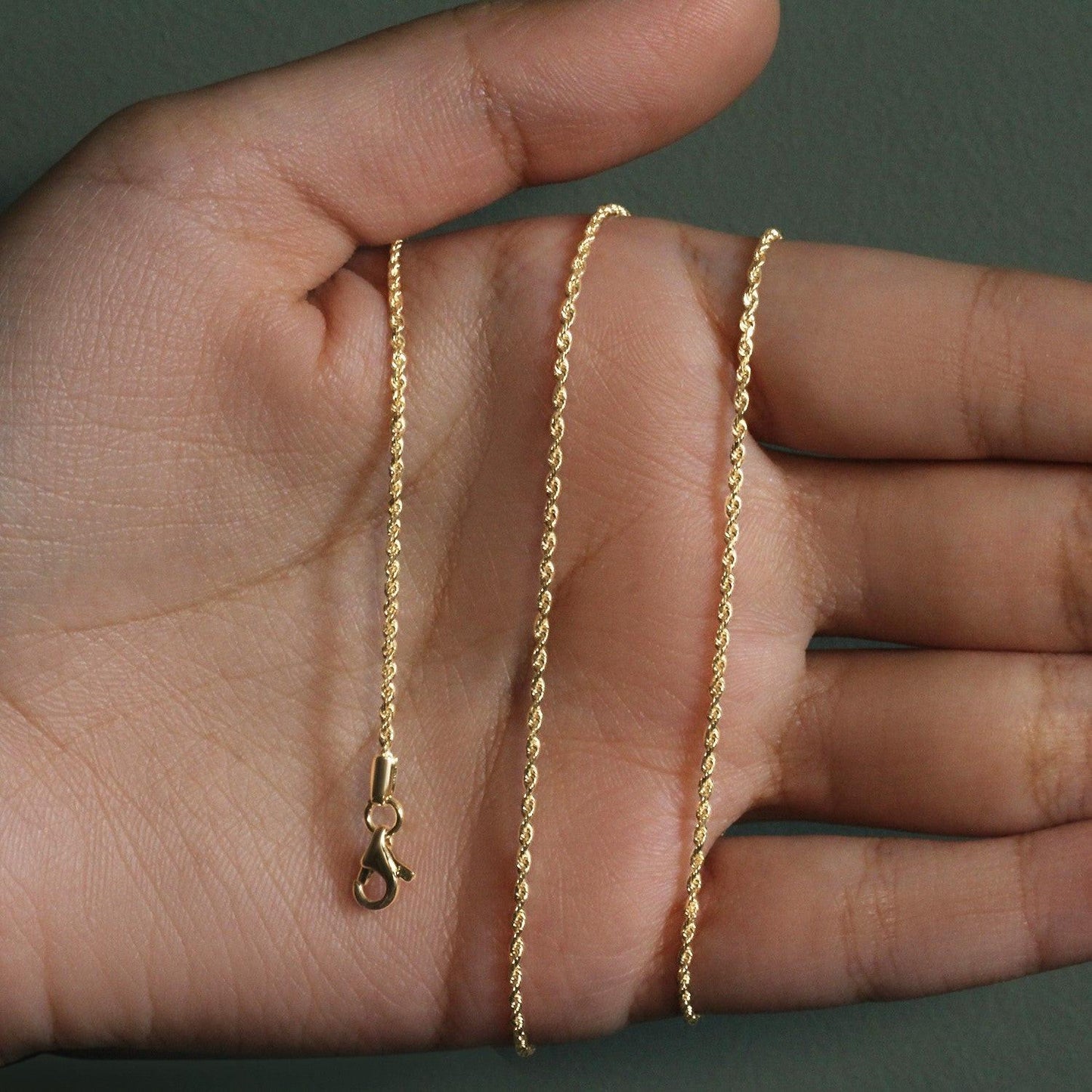 10k Yellow Gold Solid Diamond Cut Rope Chain (1.40 mm)