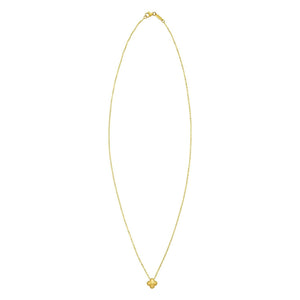 14K Yellow Gold Puffed Mini Clover Pendant Necklace