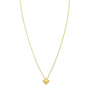 14K Yellow Gold Puffed Mini Clover Pendant Necklace