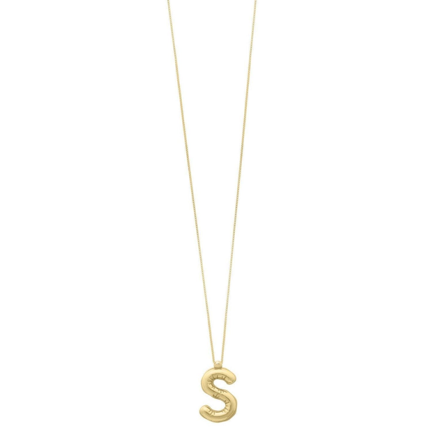 14K Yellow Gold Helium Initial S Pendant