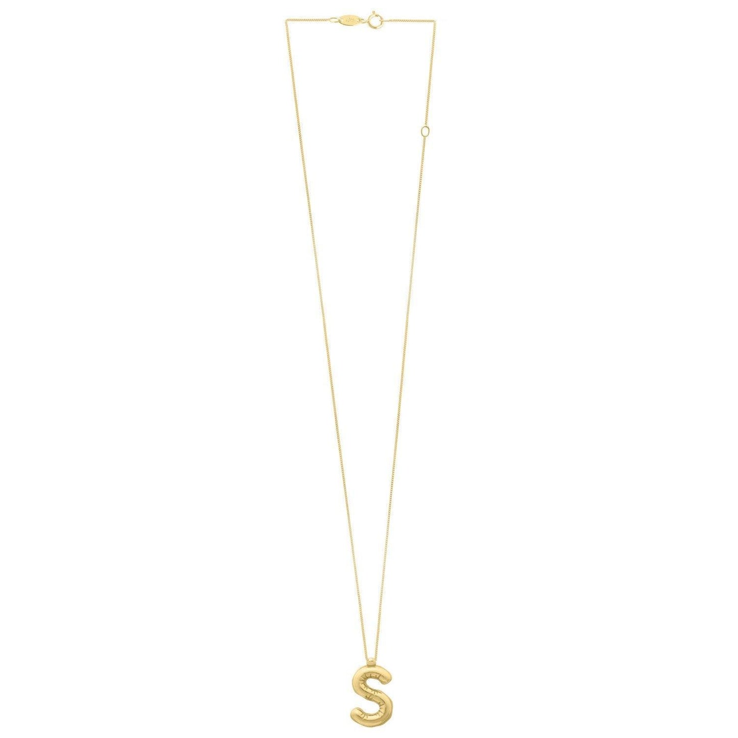 14K Yellow Gold Helium Initial S Pendant