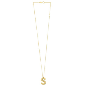 14K Yellow Gold Helium Initial S Pendant