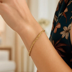Silk Rope Chain Bracelet in 14k Yellow Gold  (3.00 mm)