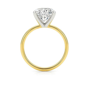 5 Carat Emerald Lab Grown IGI G/VS1 Diamond Solitaire Ring in 14K Yellow Gold