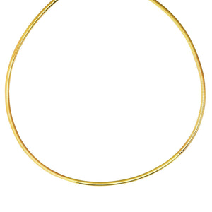 14K Yellow Gold And Silver Reversible Omega Chain Necklace (3.00 mm)