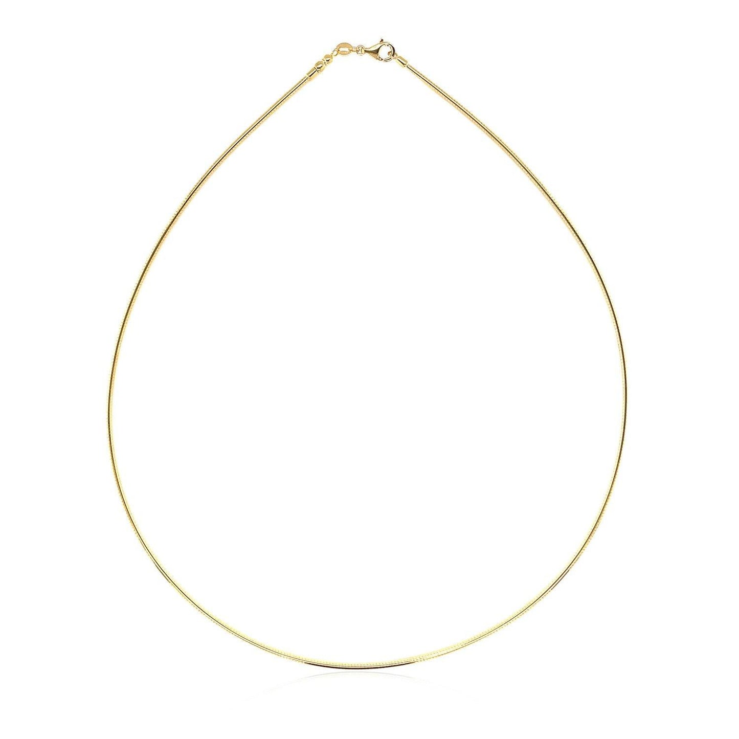 14k Yellow Gold Necklace in a Round Omega Chain Style
